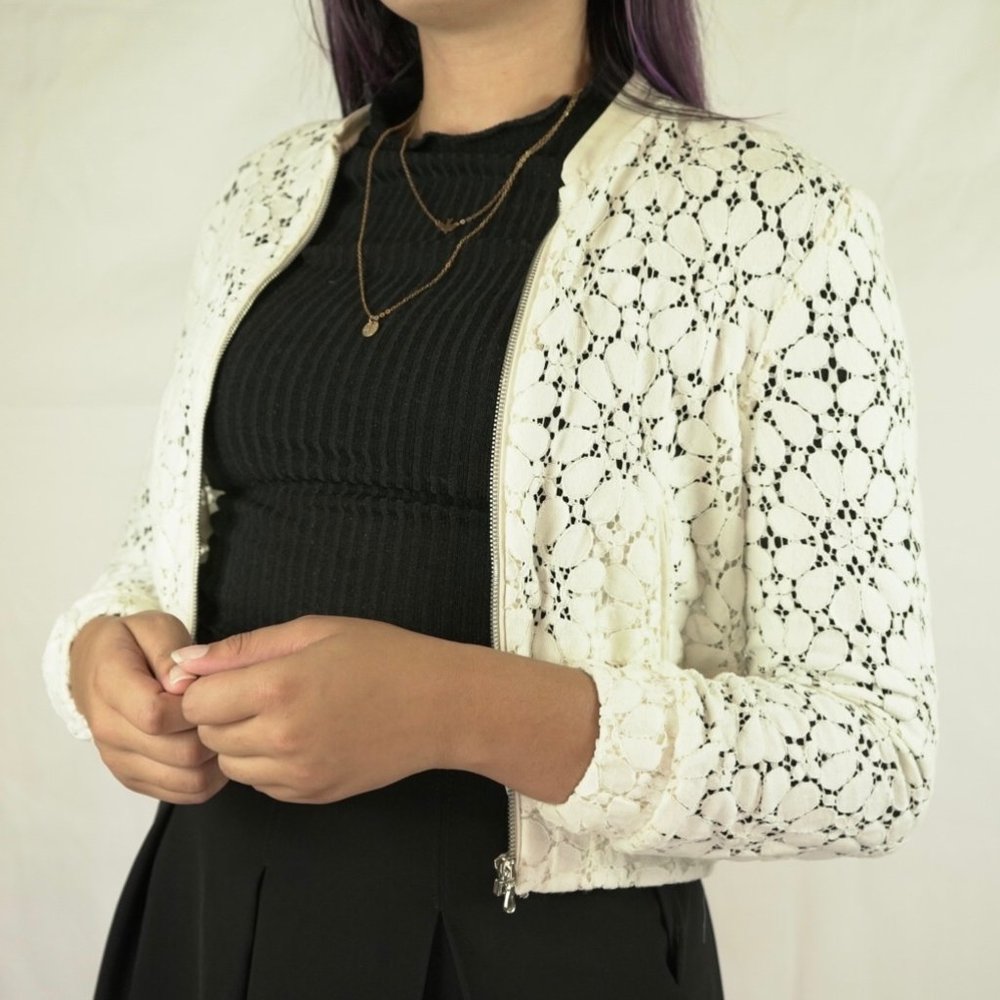 Zara Basics Floral Lace Jacket